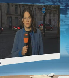 Schaltgespräch mit ZDF-Korrespondentin Anna Warsberg und Moderation.