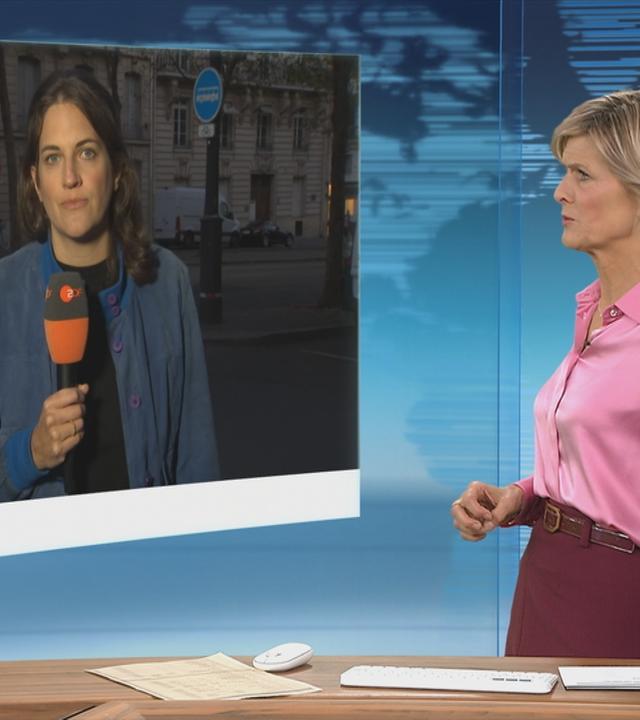 Schaltgespräch mit ZDF-Korrespondentin Anna Warsberg und Moderation.