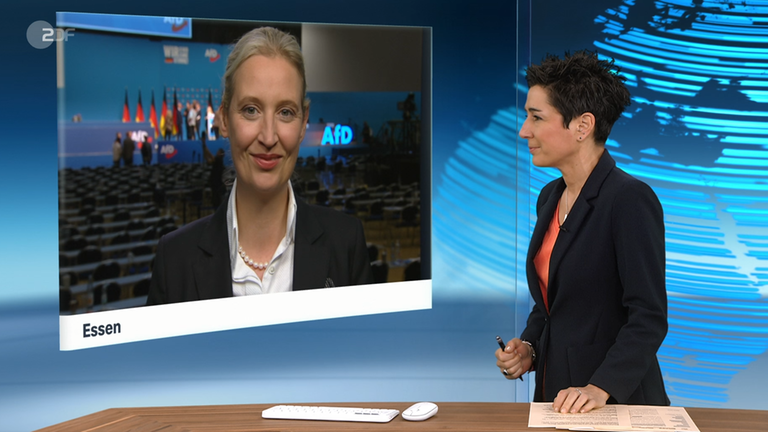 AfD-Chefin Alice Weidel im ZDF-Interview