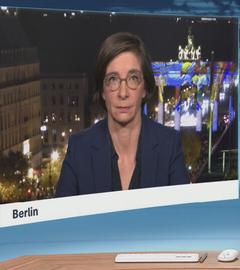 Moderatorin im Schaltgespräch mit ZDF-Hauptstadtkorrespondentin Diana Zimmermann