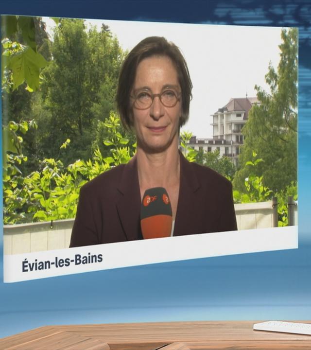 ZDF-Korrespondentin Diana Zimmermann in Evian