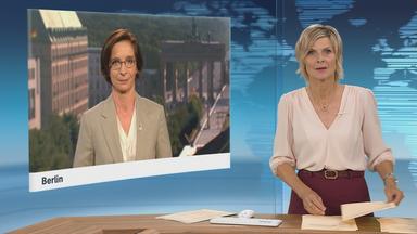 Moderatorin im Schaltgespräch mit ZDF-Korrespondentin Diana Zimmermann