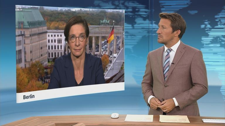 Eine Live-Schaltung in der 12:00-Sendung zur ZDF-Korrespondentin Diana Zimmermann