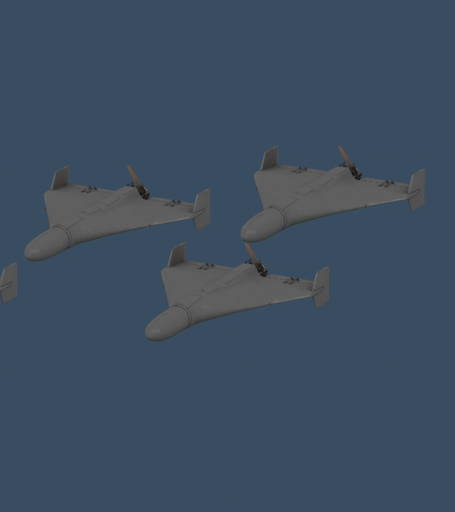 Grafikvideo, das die Kamikaze-Waffe des Iran und seine Weiterentwicklung zeigt.