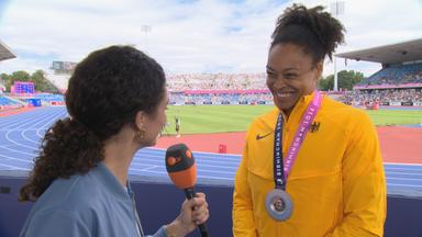 Die deutsche Leichtathletin Shanice Craft im ZDF-Interview bei der EM 2026 in Birmingham