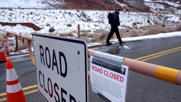 Geschlossener National Park in Utah, USA, am 09.01.2019