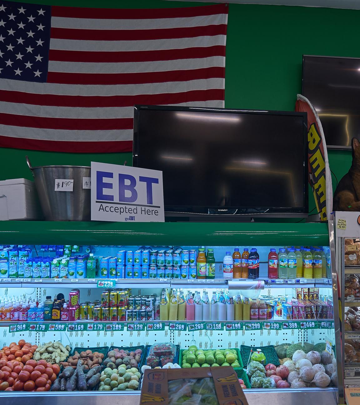 Ein Tresen eines amerikanischen Lebensmittelmarkts in Los Angeles.