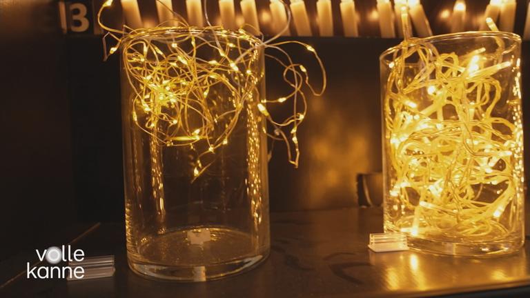 Lichterketten in einem Glas