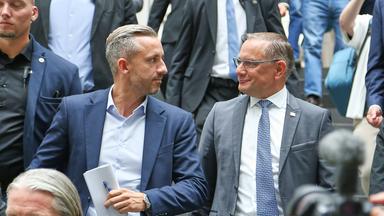 Berlin, Deutschland, 07.09.2026: Bundespressekonferenz: AfD - Auswirkungen der Landtagswahl in Sachsen-Anhalt auf die Bundespolitik: Ulrich Siegmund, Spitzenkandidat AfD in Sachsen-Anhalt und der AfD-Vorsitzende Tino Chrupalla