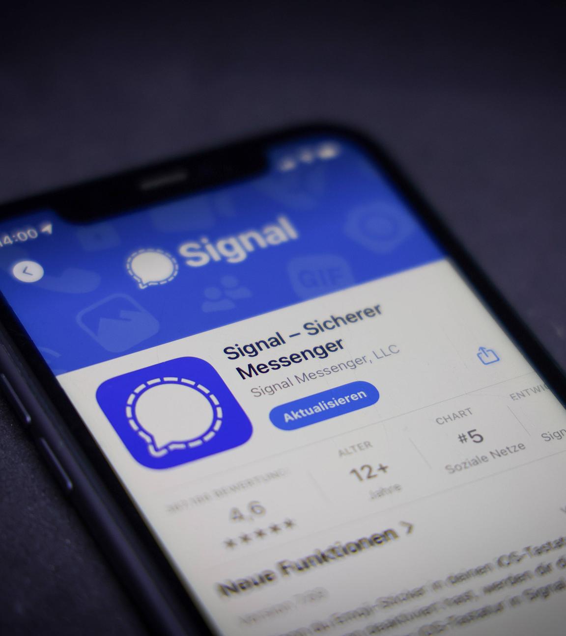 Signal-App auf einem Smartphone