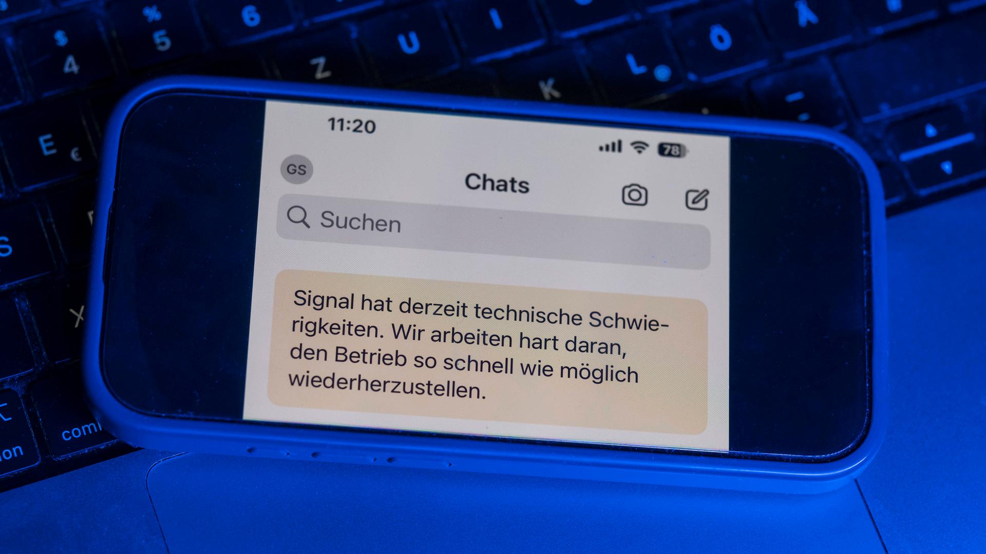 Signal-App: Info-Chat auf einem Smartphone