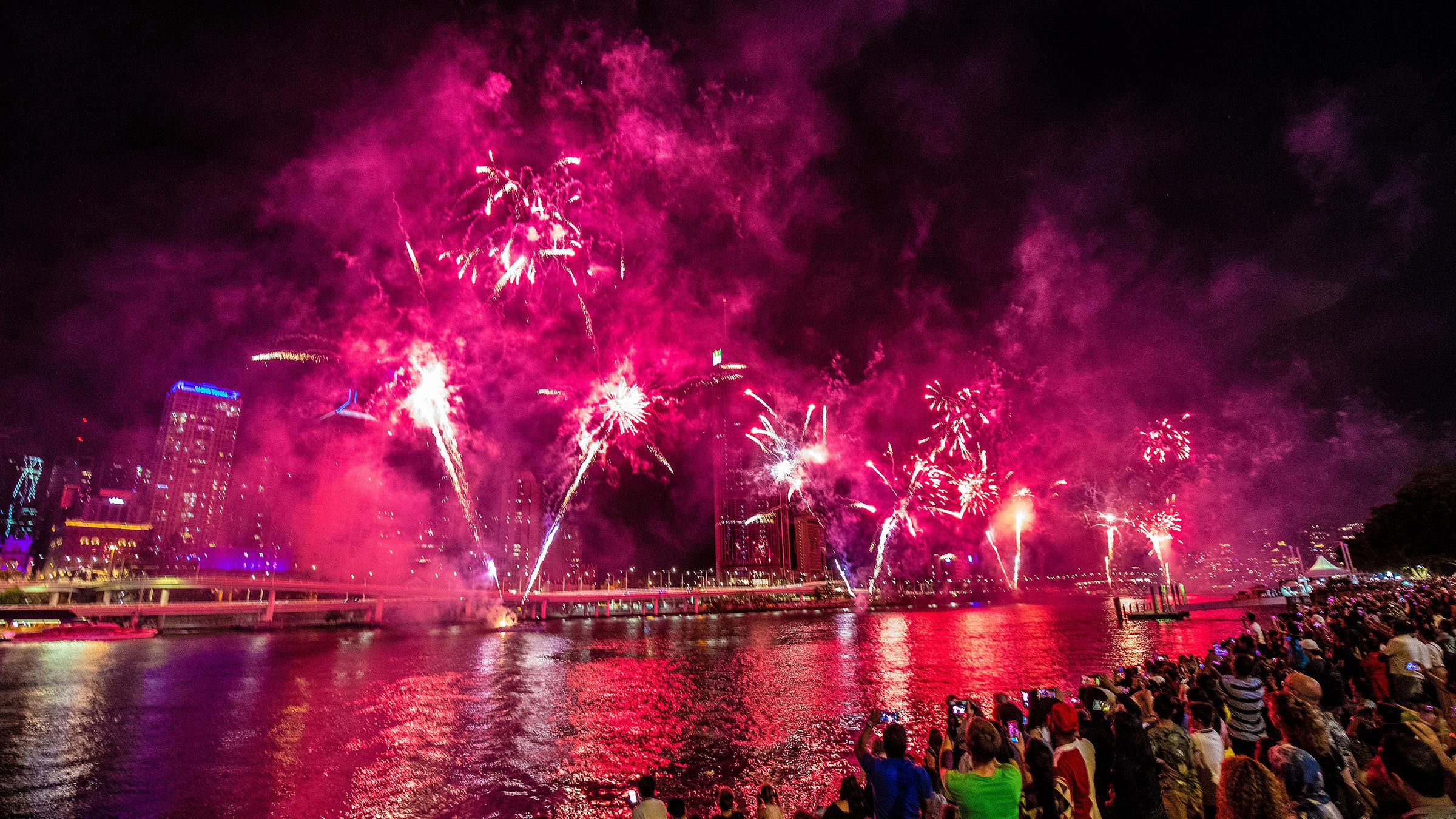 Feuerwerk in Brisbane