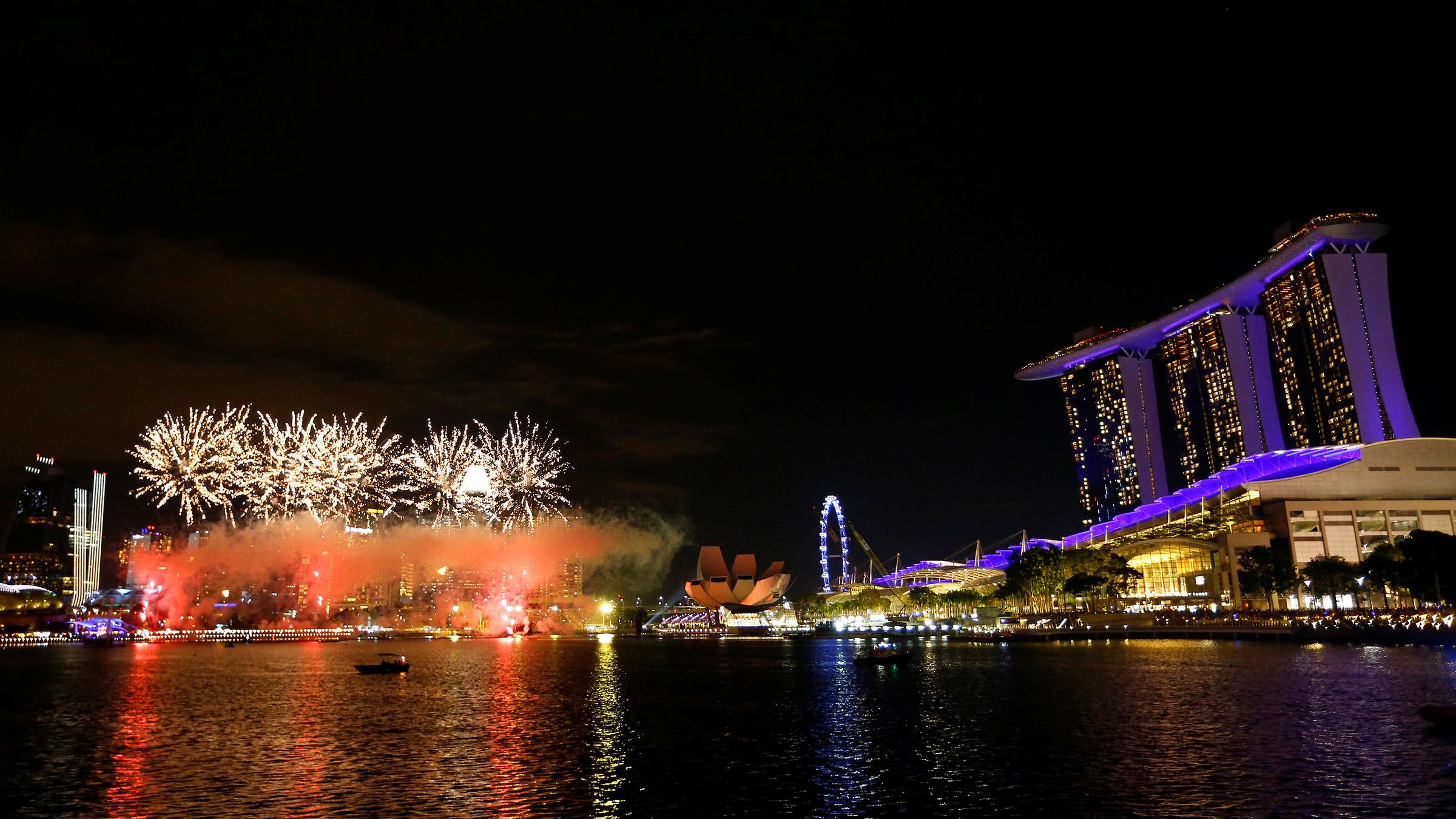 Silvesterfeuerwerk in Singapur