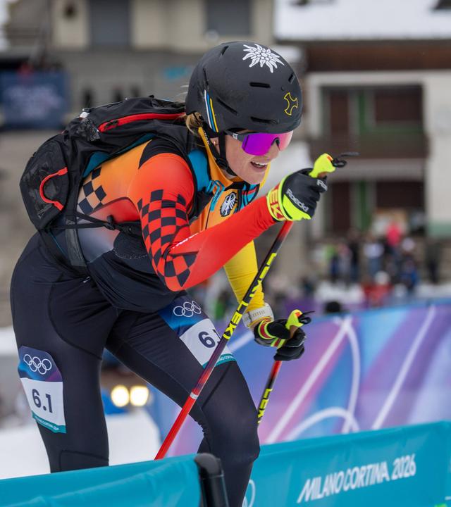 Die deutsche Skibergsteigerin Tatjana Paller bei den Olympischen Winterspielen 2026