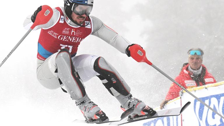 Der Niederländer Marcel Hirscher beim ersten Durchgang des Slaloms der Männer während des FIS-Alpinski-Weltcups in Levi, Finnland, am 17.11.2024.