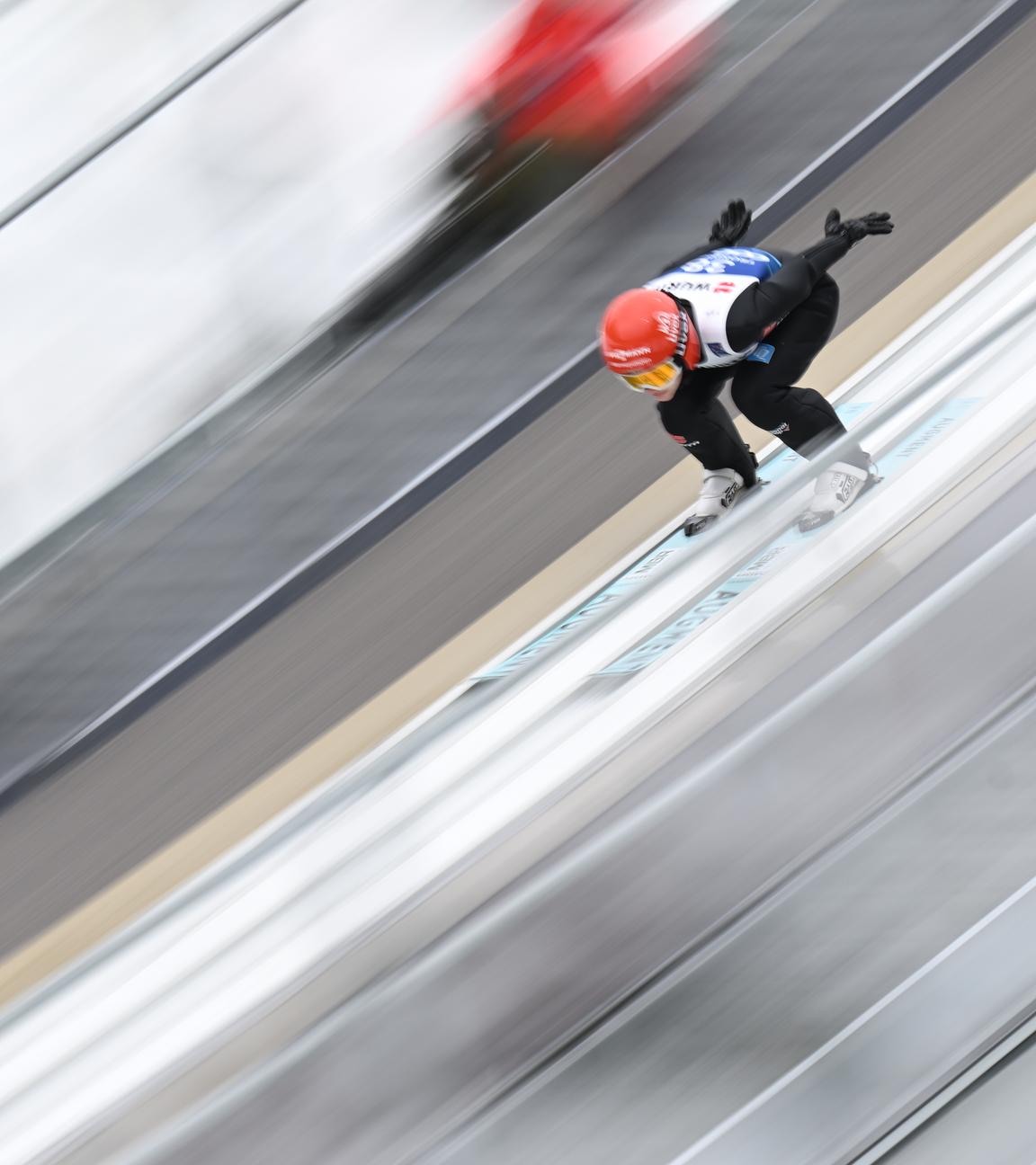 Skispringerin Selina Freitag bei der WM in Trondheim.