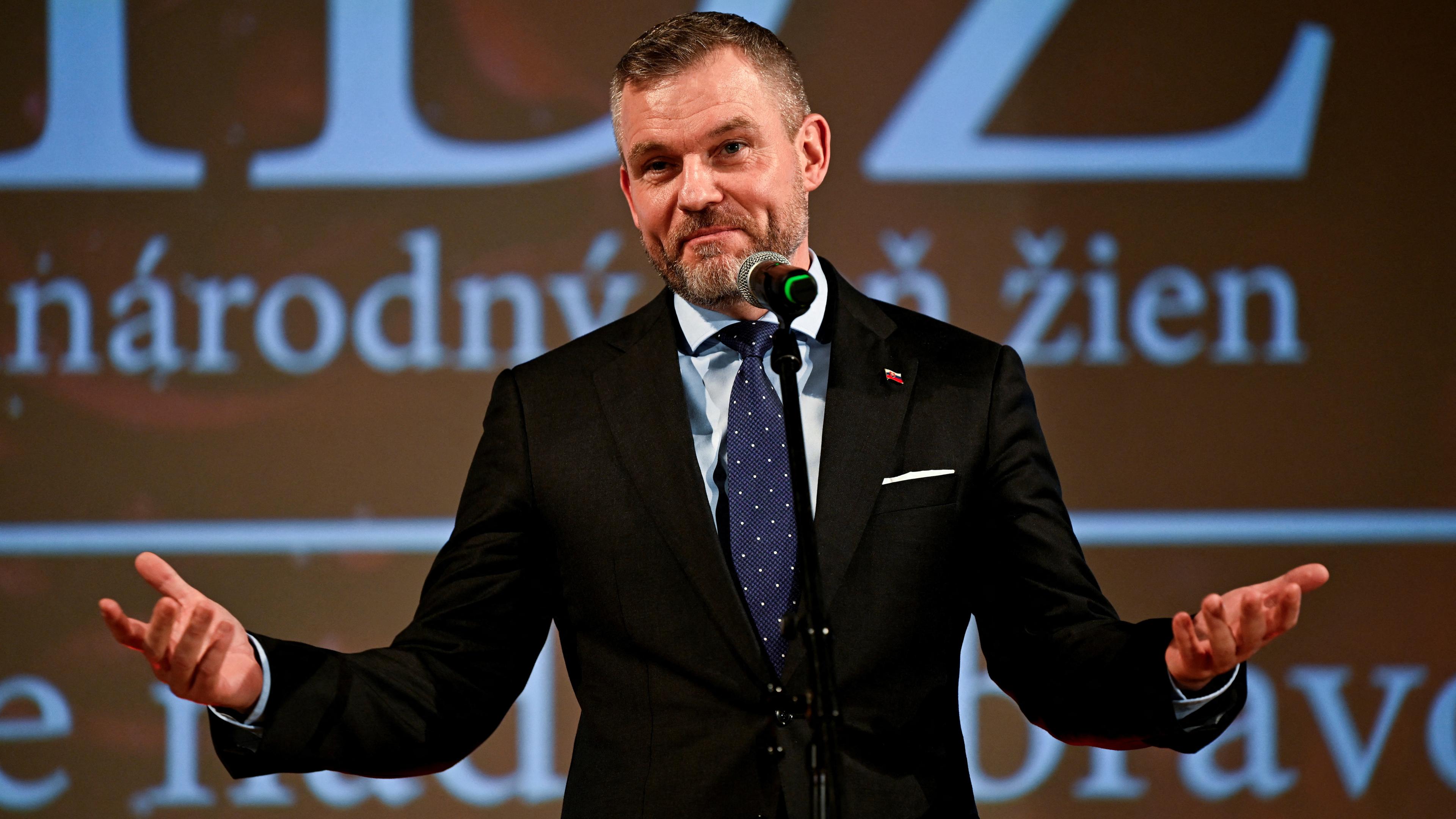 Peter Pellegrini bei einer Wahlkampfveranstaltung in der Slowakei.