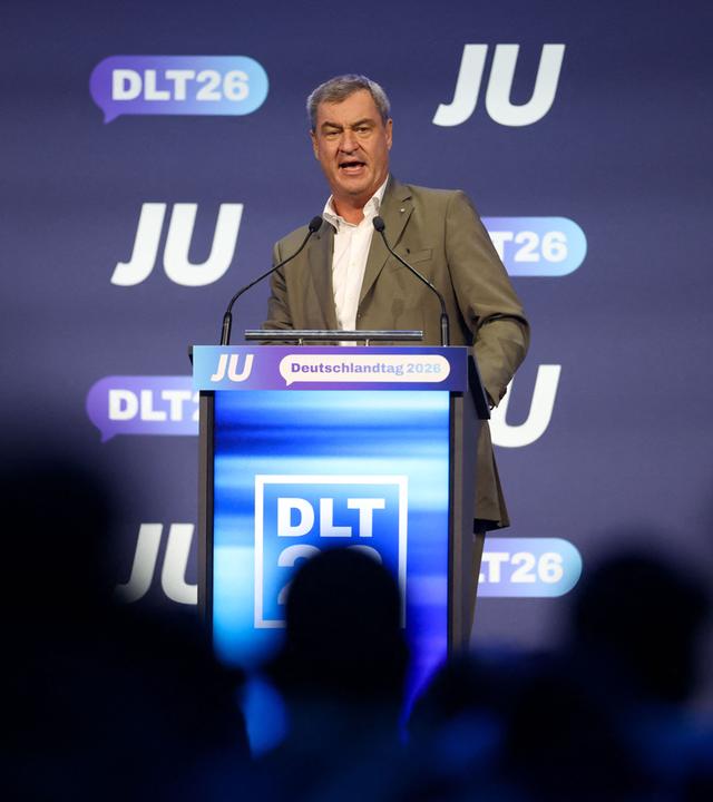 Markus Söder, Ministerpräsident des Landes Bayern, spricht beim Deutschlandtag der Jungen Union.