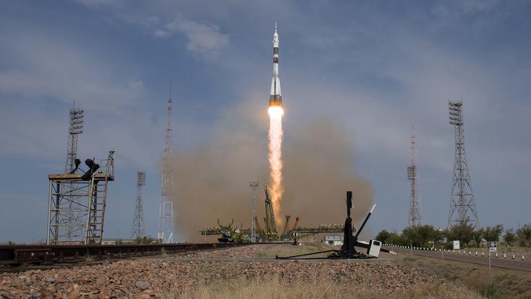 Sojus-Rakete MS-09 mit dem deutschen Alexander Gerst an Bord am 06.06.2018