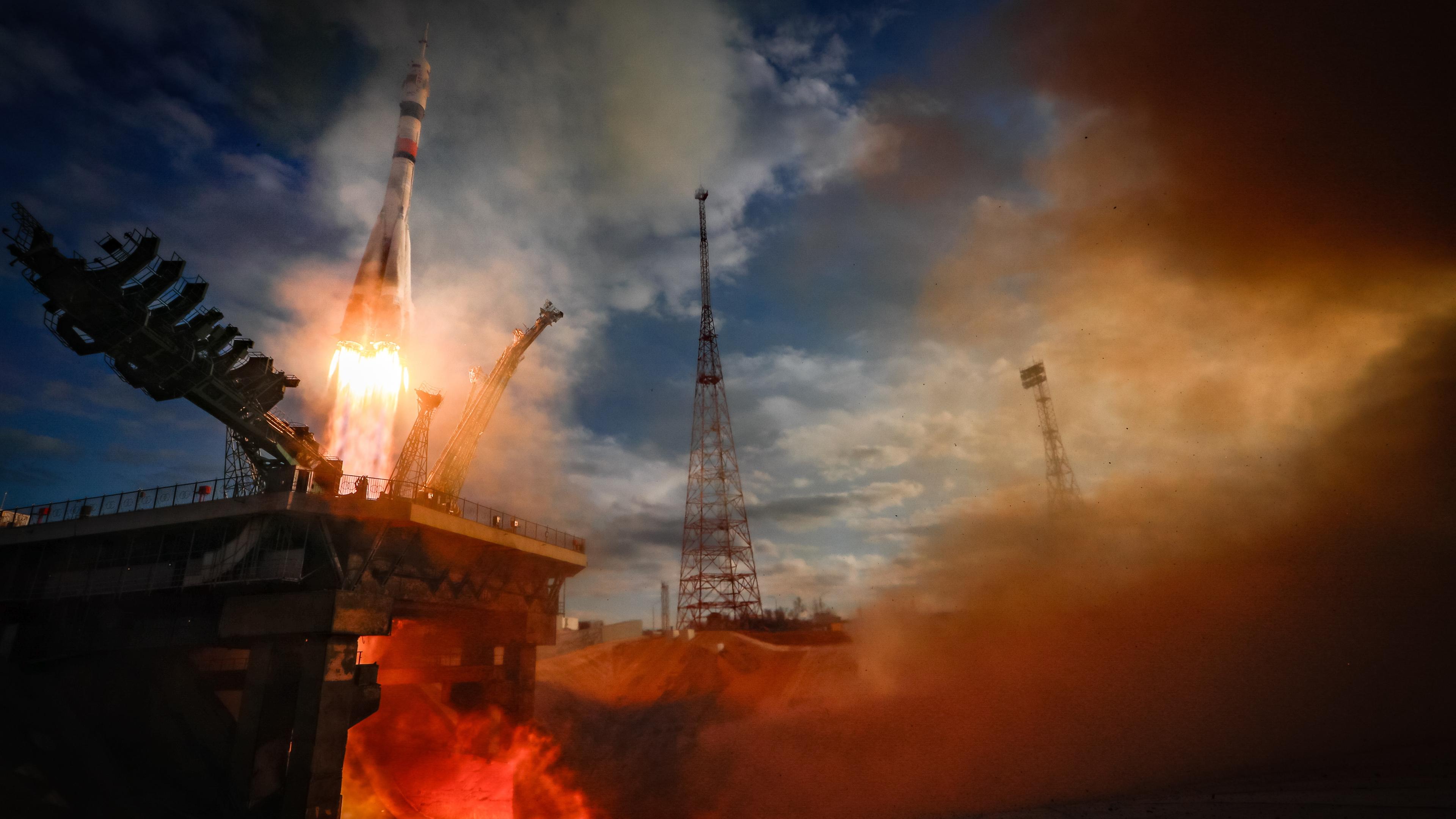 Start der Sojus MS-25 zur Internationalen Raumstation.