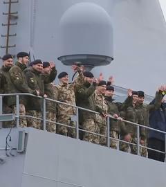 Bundeswehr-Soldaten auf einem Schiff