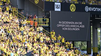 Anteilnahme im BVB-Stadion nach dem Anschlag in Solingen.