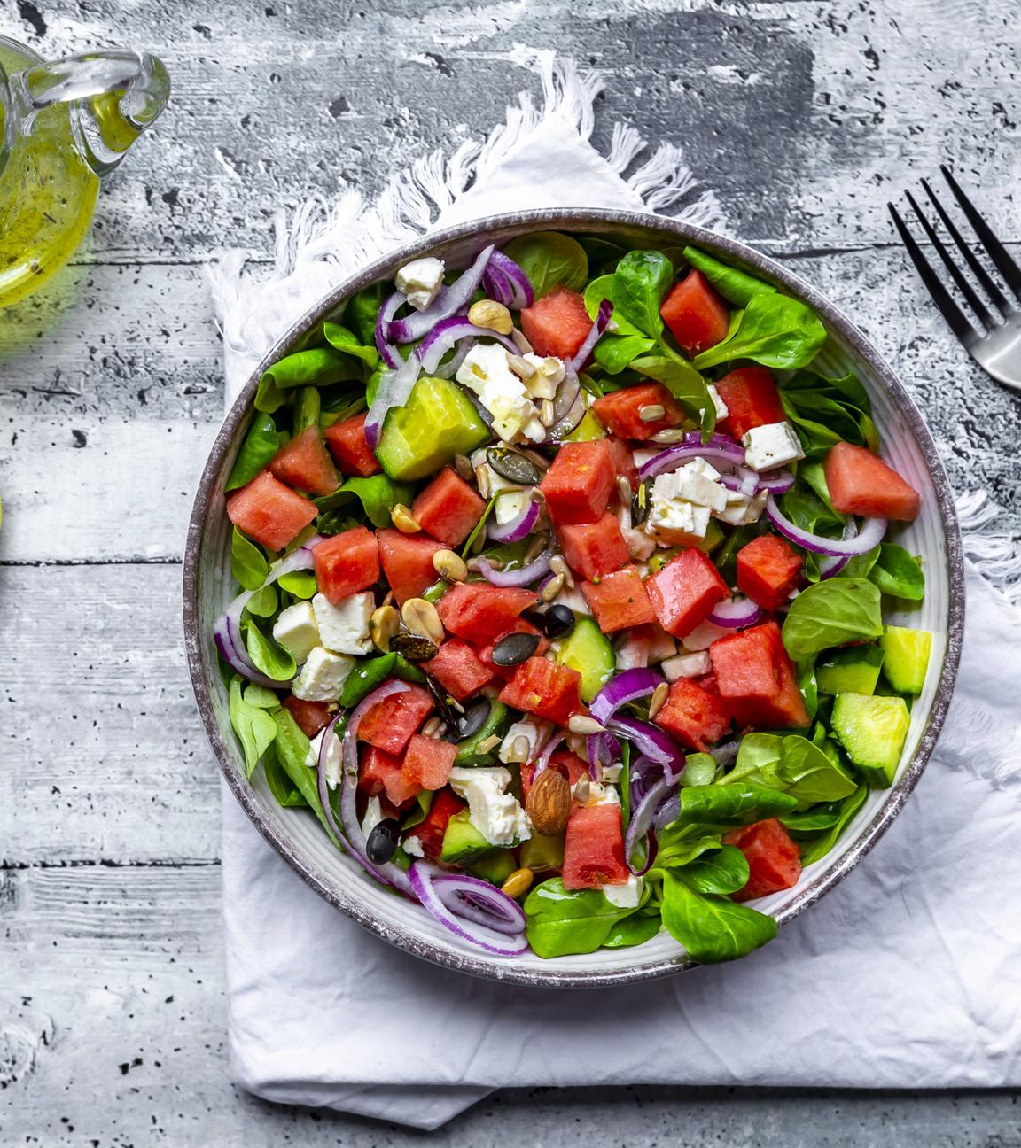 Sommersalat mit Melonenmix