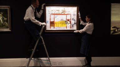 Das Selbstporträt "El sueño (la cama)" der Künstlerin Frida Kahlo bei der Auktion von Sotheby's