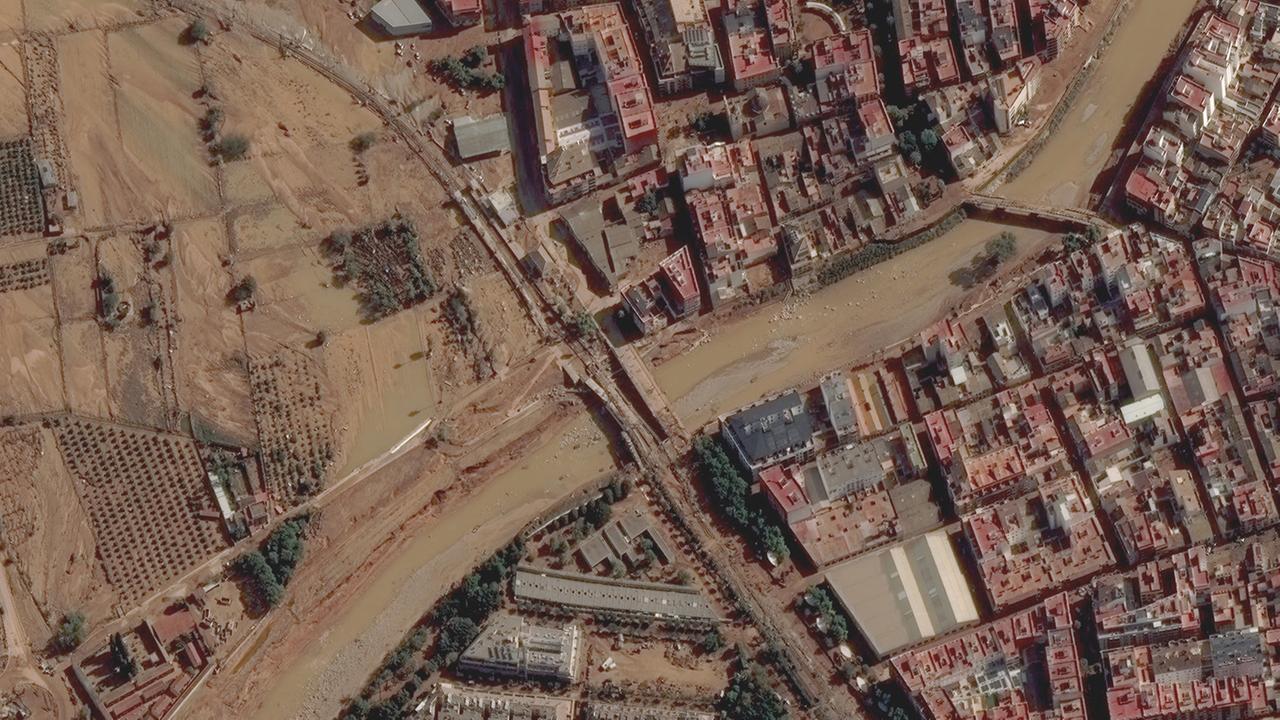 Satellitenbild von Paiporta bei Valencia am 31. Oktober 2024