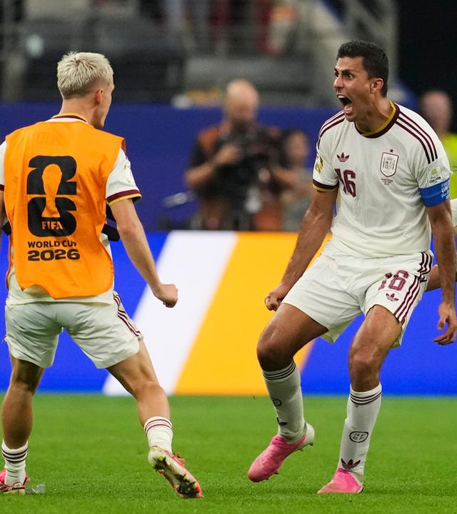 Spaniens Rodri feiert den Einzug ins WM-Viertelfinale