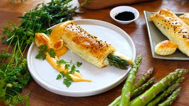 Spargel im Schlafrock