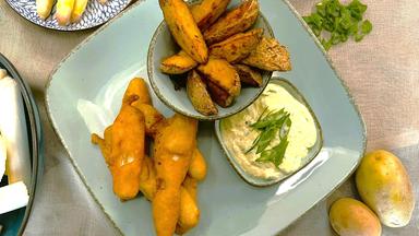 Spargel-Nuggets im Malzbierteig
