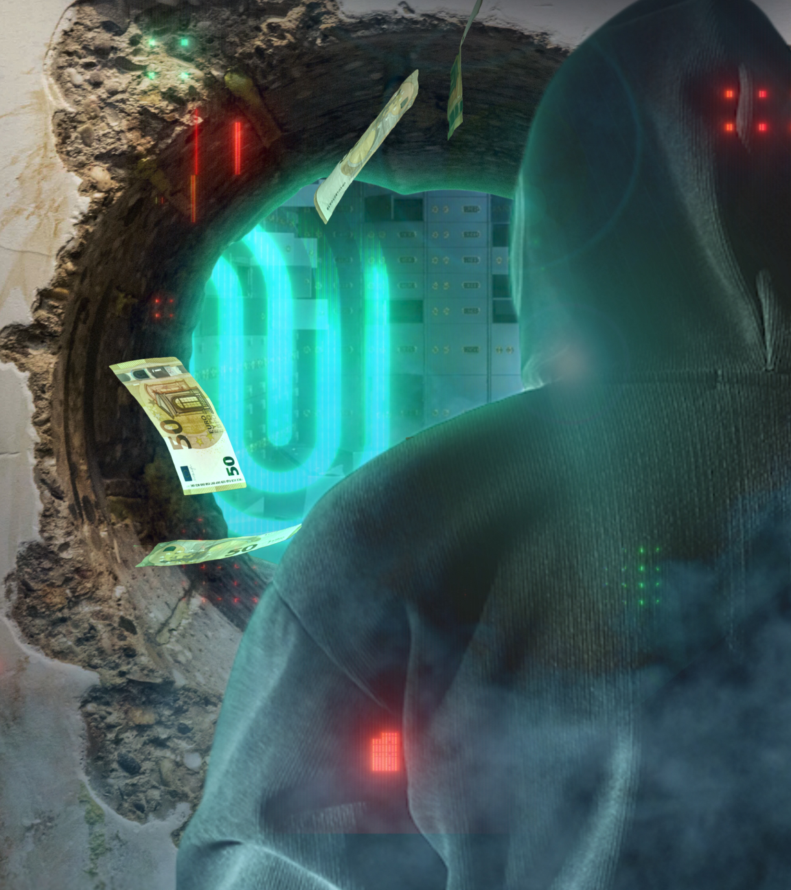 Kurz nach Weihnachten: Sechs bis sieben Männer verschaffen sich Zugang zu einer Sparkassen-Filiale in Gelsenkirchen, knacken mehr als 3000 Schließfächer und flüchten unerkannt.