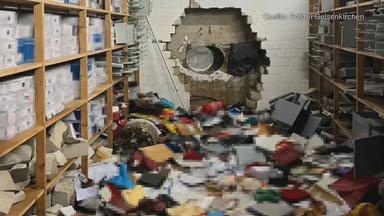 Auf dem Bild zu sehen ist das Einbruchsloch vom Sparkassenraub in Gelsenkirchen
