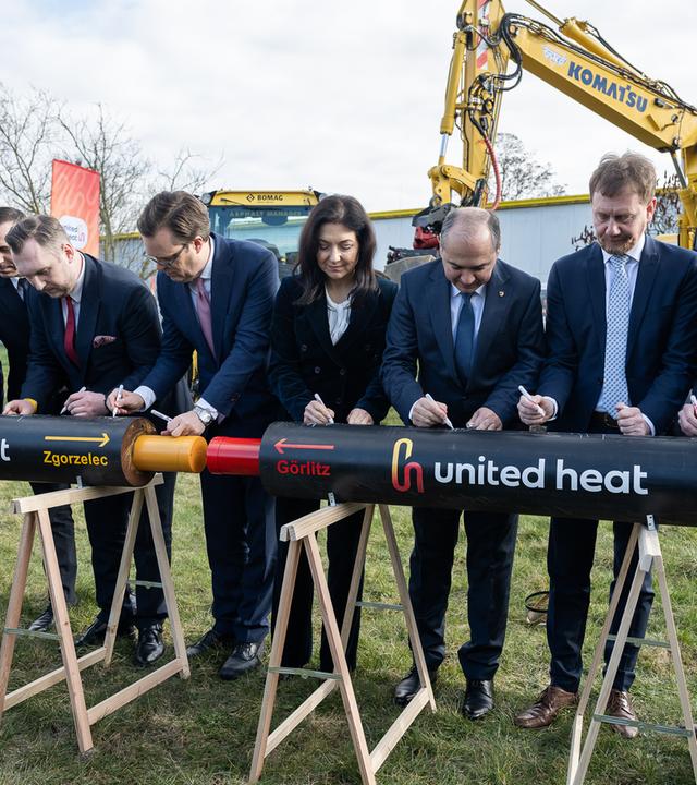 Sachsen, Görlitz: Spatenstich im Rahmen des Projektes "United Heat"