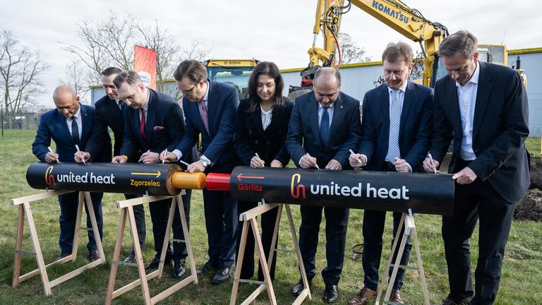 Sachsen, Görlitz: Spatenstich im Rahmen des Projektes "United Heat"