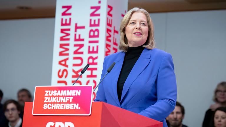 Bärbel Bas auf der Jahresauftaktklausur des SPD-Parteivorstandes in Berlin