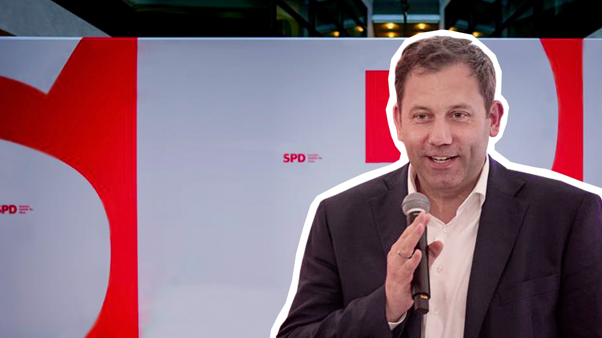 Lars Klingbeil vor einem SPD-Hintergrund