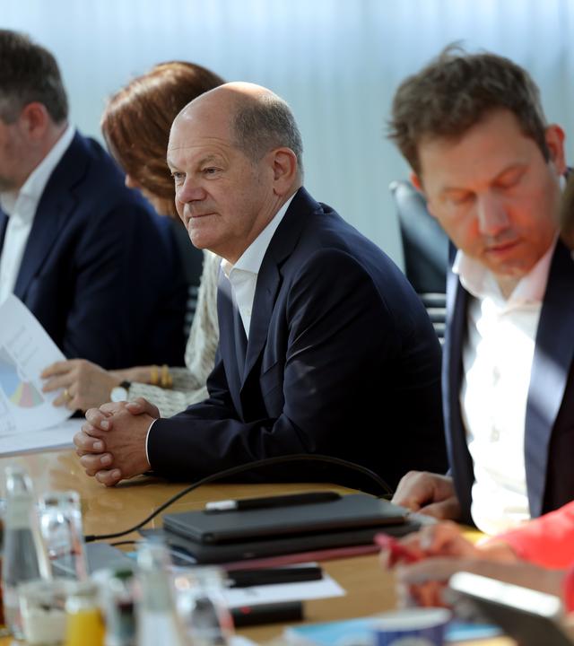 Olaf Scholz bei einem Treffen der SPD nach den EU-Wahlergebnissen