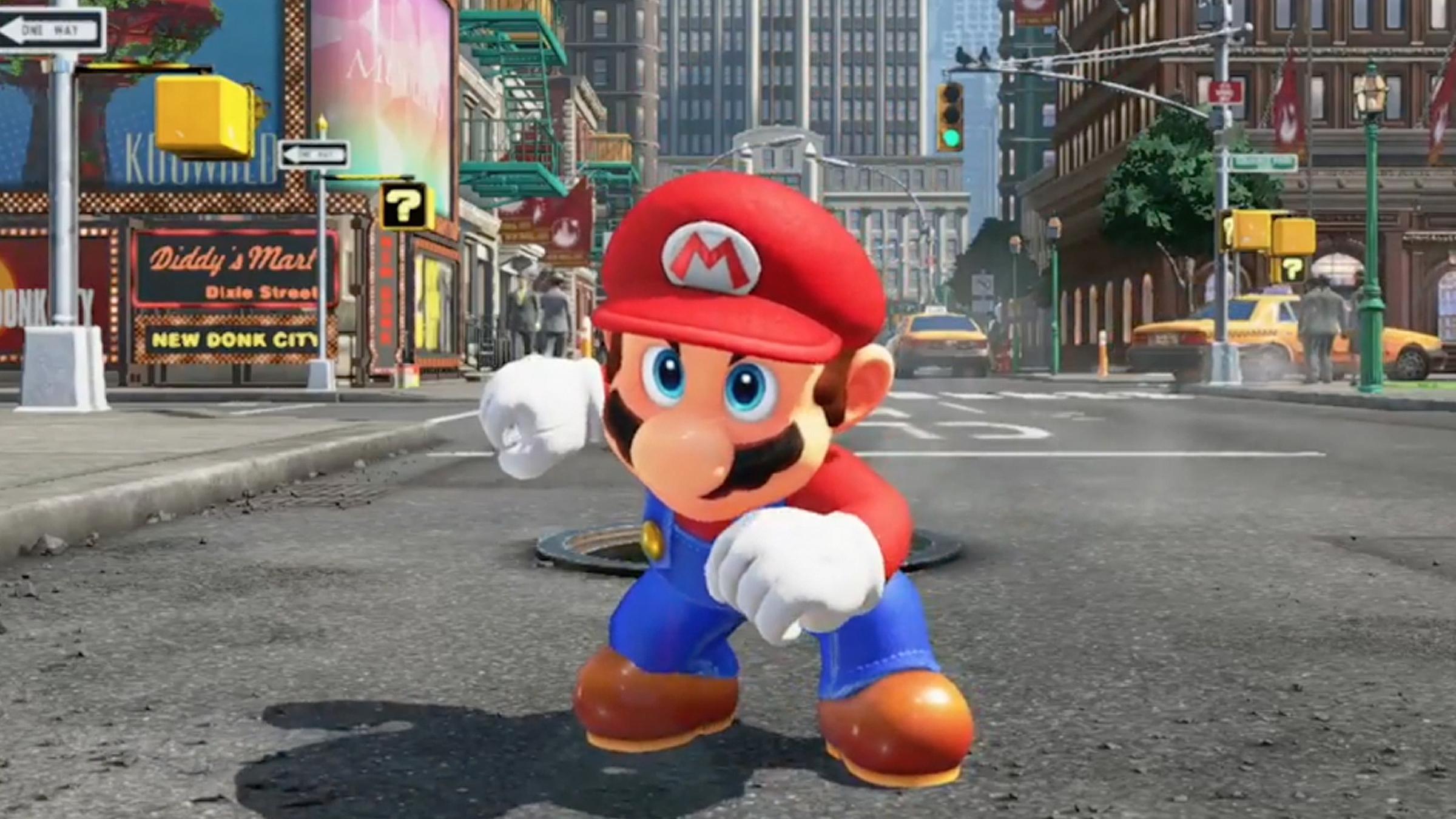 "Super Mario Odyssey" ist eine bunt aufgemachte spielerische Ideenbombe. Wirft man Marios Mütze, kann man Gegenspieler übernehmen. 