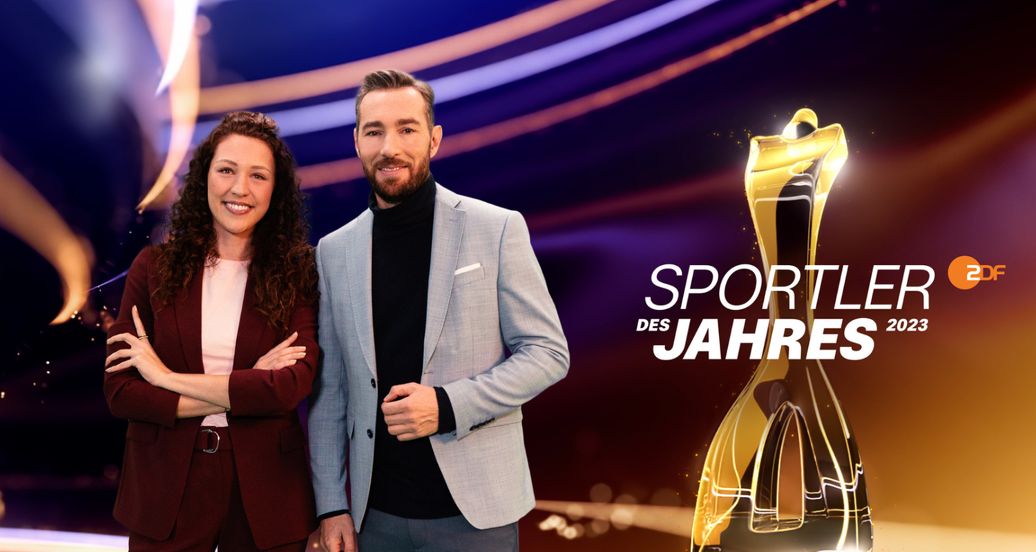 Lena Kesting und Sven Voss, Moderatoren bei der Sendung Sportler des Jahres 2023