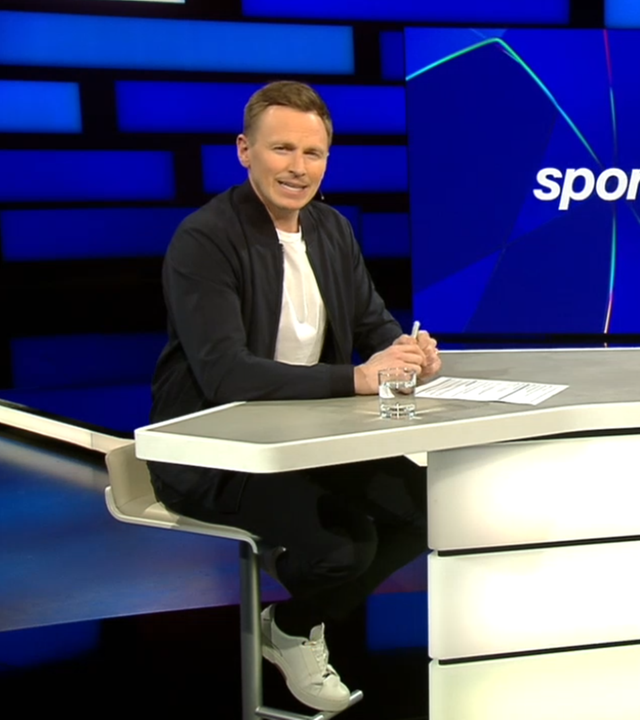 Jochen Breyer und Martina Voss-Tecklenburg am 25.02.2026 im Sportstudio. 