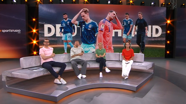 Katrin Müller-Hohenstein, Friederike Kromp, Christoph Kramer und Per Mertesacker am 26.06.26