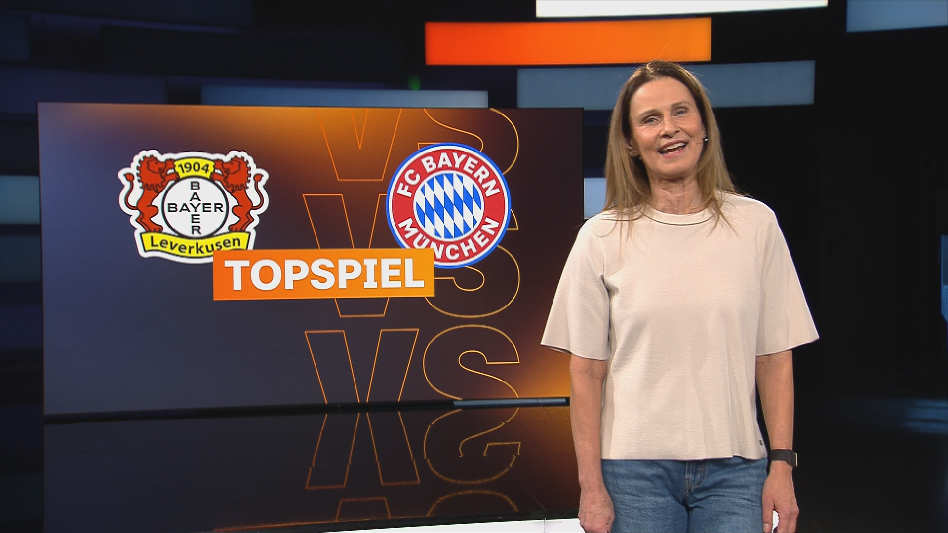 Moderatorin Katrin Müller-Hohenstein im sportstudio am 15.02.25.