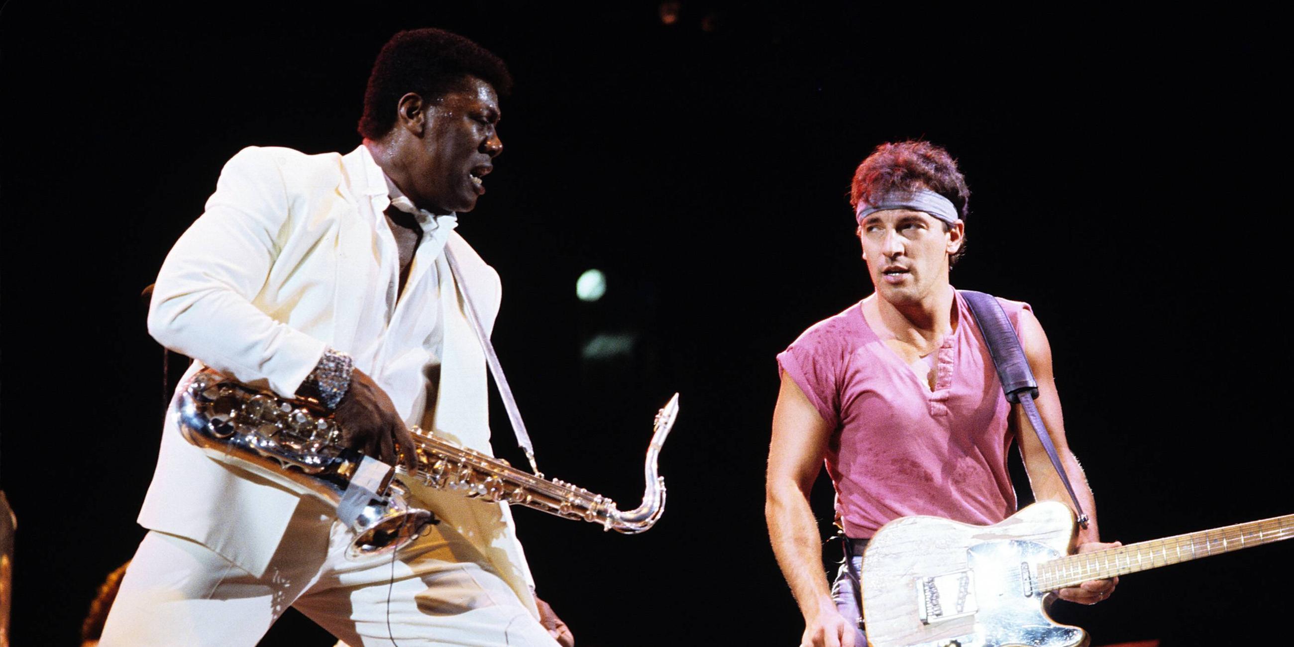 Bruce Springsteen mit seinem langjährigen Saxophonisten Clarence Clemons in den 80ern