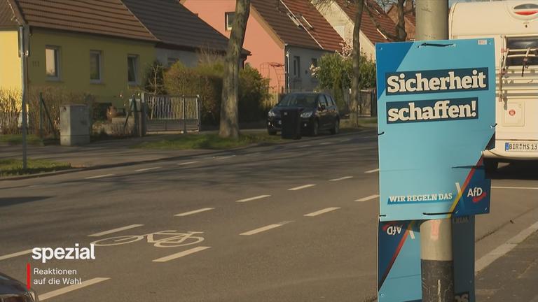 AfD, Wahlplakat an Straße