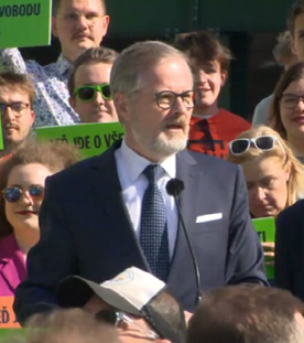 Staatspräsident Petr Pavel bei Wahlkampfauftritt