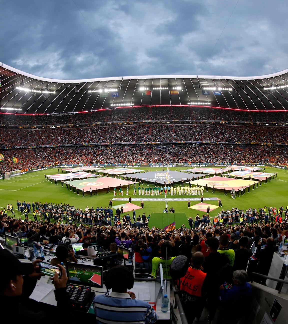 Das Stadion vor dem Beginn des Endspiels der UEFA Nations League zwischen Portugal und Spanien in München