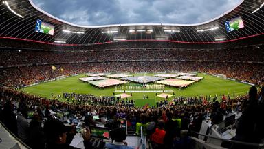 Das Stadion vor dem Beginn des Endspiels der UEFA Nations League zwischen Portugal und Spanien in München