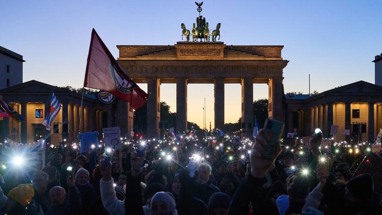 Demonstration Stadtbild vor dem Brandenburger Tor